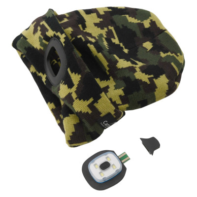 Čepice ARMY s LED svítilnou USB nabíjení
