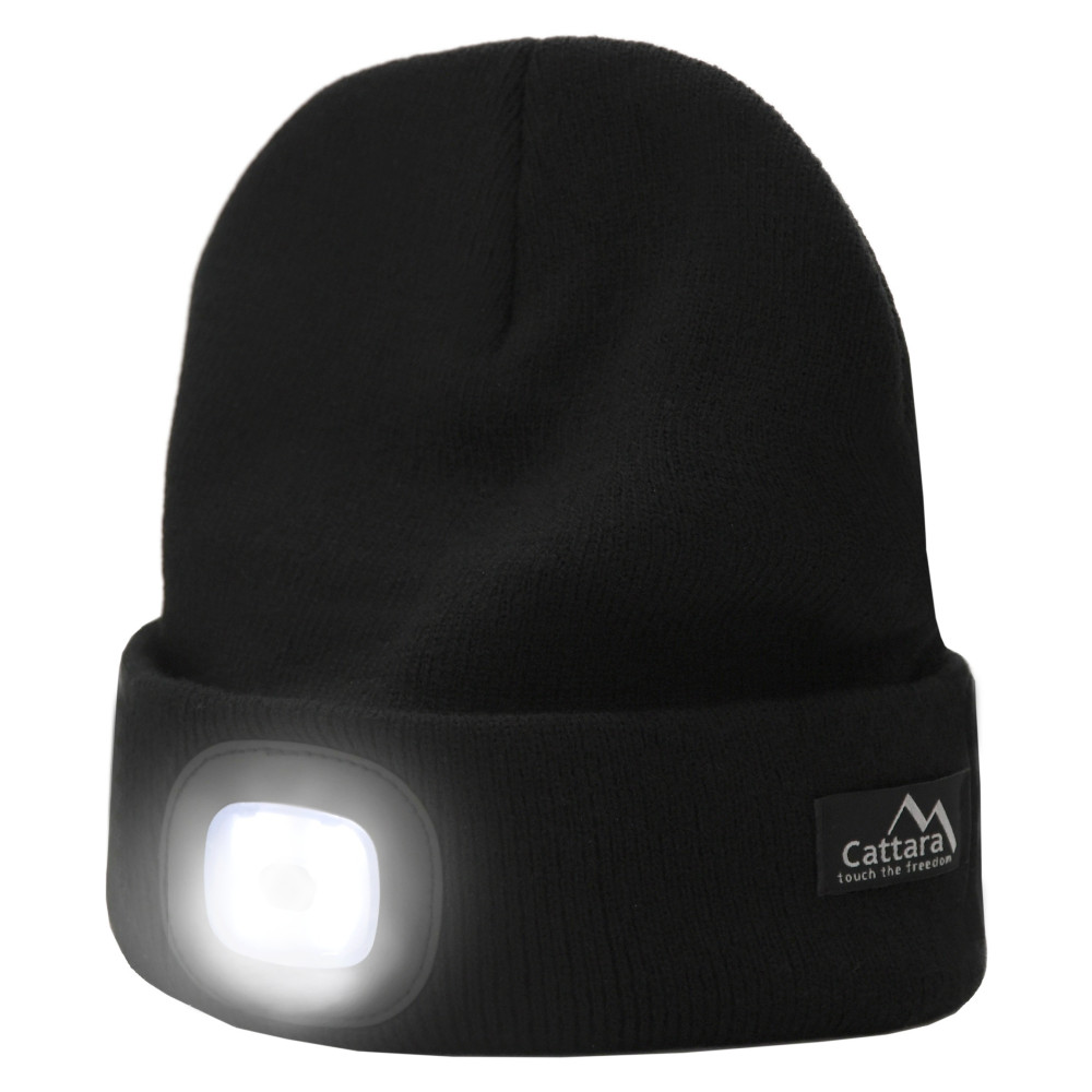 Čiapka BLACK s LED svietidlom USB nabíjanie