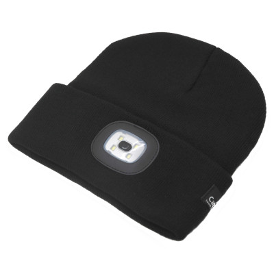 Čiapka BLACK s LED svietidlom USB nabíjanie