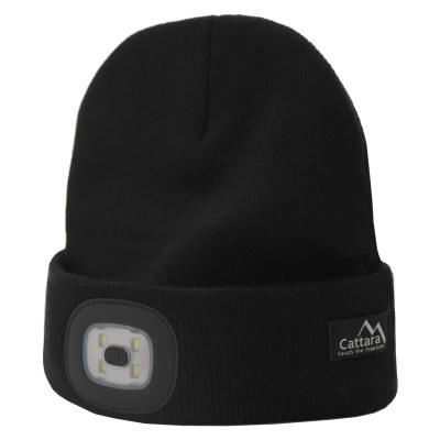 Čiapka BLACK s LED svietidlom USB nabíjanie