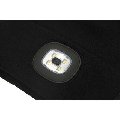 Čiapka BLACK s LED svietidlom USB nabíjanie