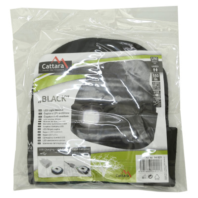 Čiapka BLACK s LED svietidlom USB nabíjanie