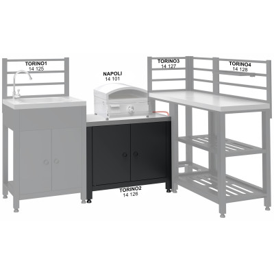 Modul skrinka pod gril TORINO 2 pre vonkajšiu kuchyňu 80x47x69cm