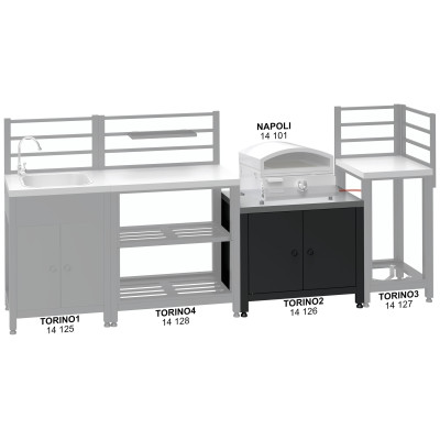 Modul skrinka pod gril TORINO 2 pre vonkajšiu kuchyňu 80x47x69cm