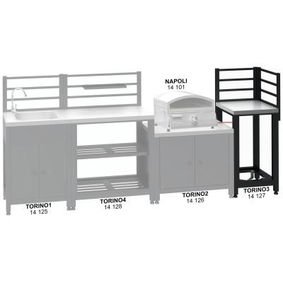 Modul rohový TORINO 3 pro venkovní kuchyň 47x47x123cm