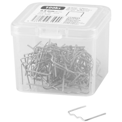 Strend Pro - Spona pro svářečku plastů, plochá vlna, 0,8 mm - 100 ks