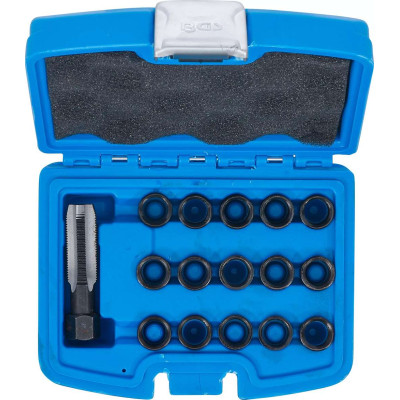 Vložkovacia sada BGS100149 na opravu závitov zapaľovacích sviečok M16 x 1,25 mm (17 dielov)