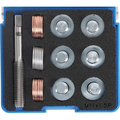 Sada na opravu závitů olejových van M11 x 1,5 mm BGS100153 (25 dílů)