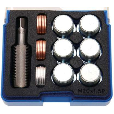 Sada na opravu závitů olejových van M20 x 1,5 mm BGS100159 (25 dílů)