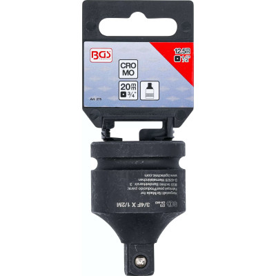 Adaptér 1/2" BGS100275 pro vnitřní 3/4", tvrzený