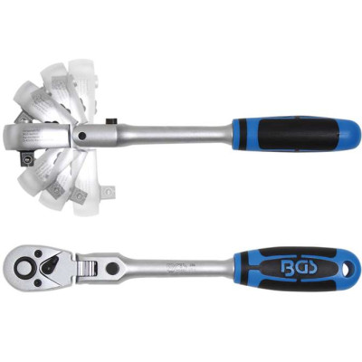Přepínací ráčna 3/8" BGS100286, kloubová s vyhazovákem
