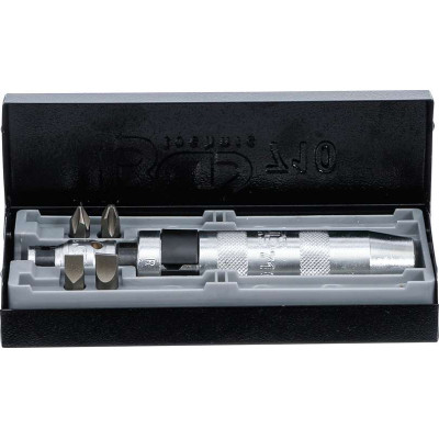 Úderový skrutkovač 1/2" BGS100710 s bitmi (Sada 5 dielov vrátane adaptéra 5/16")