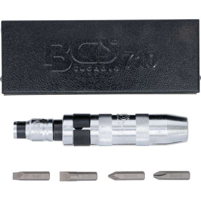 Úderový skrutkovač 1/2" BGS100710 s bitmi (Sada 5 dielov vrátane adaptéra 5/16")