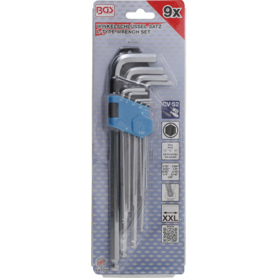 Zástrčné klíče inbus 1/16" ÷ 3/8" BGS100799 palcové s koulí. Sada 9 dílů