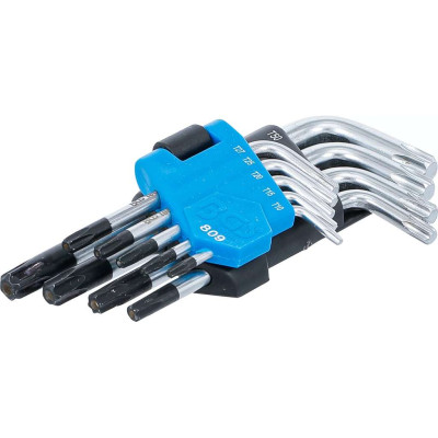 Zástrčné kľúče T-profil (Torx) T10 ÷ T50 BGS100809 s vŕtaním, krátke Sada 9 dielov