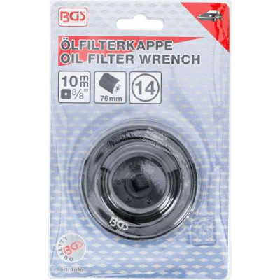 Kľúč na olejové filtre pr. 76 mm, 14-hranný BGS101046 (VW, Porsche, Mercedes-Benz, BMW, Audi, Opel)