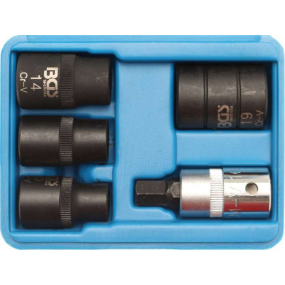 Nástrčné hlavice 1/2" 5-hranné 10 ÷ 19 mm BGS101112-1 na brzdové strmene kotúčových bŕzd Sada 5 dielov