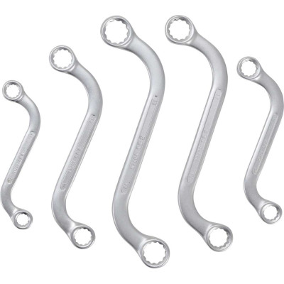 Obojstranné očkové kľúče 10 ÷ 19 mm BGS101216, S-forma, dvanásťhran. Súprava 5 dielov v taške