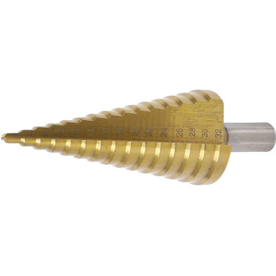 vrták kónický HSS, BGS 1619, 4-32 mm, stupňovitý titanový