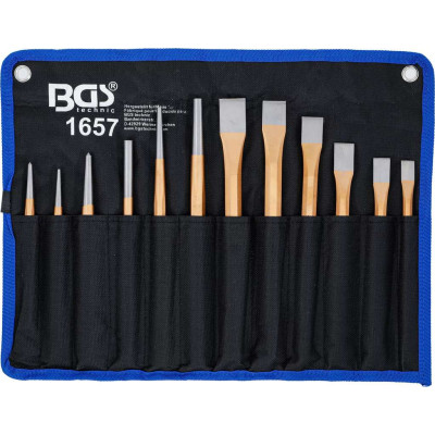 Vyrážače, sekáče a jamku BGS101657 Sada 12 dielov