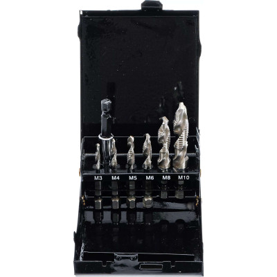 Kombinované závitorezné vrtáky HSS-G M3 ÷ M10 BGS101926 Súprava 7 dielov