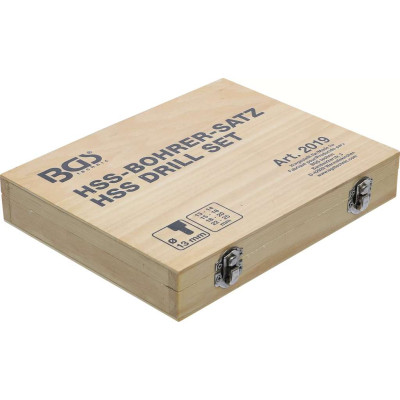 Špirálové vrtáky 13 ÷ 25 mm HSS BGS102019, osadené. Súprava 8 dielov v kazete