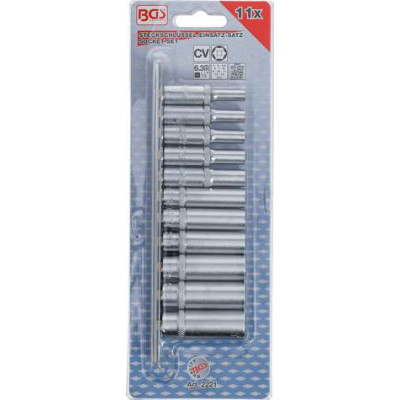 Nástrčné hlavice 1/4 4 ÷ 13 mm BGS102221, predĺžené