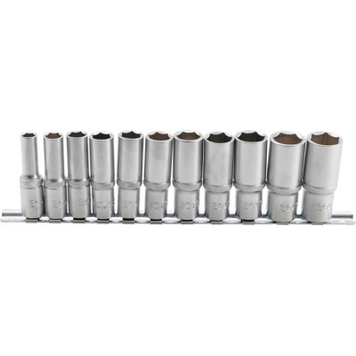 Nástrčné hlavice 3/8" 8 ÷ 19 mm BGS102222, predĺžené, Pro Torque. Sada 11 ks na koľajnici