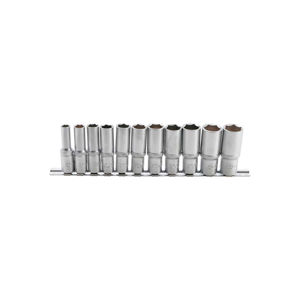 Nástrčné hlavice 3/8" 8 ÷ 19 mm BGS102222, predĺžené, Pro Torque. Sada 11 ks na koľajnici