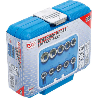 Nástrčné hlavice 1/2" palcové 3/8" ÷ 15/16" BGS102434. Sada 10 ks na kolajnici
