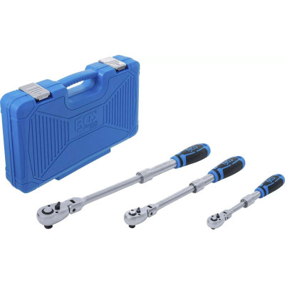 Prepínacie račne 1/4 - 3/8 - 1/2" BGS1025128 teleskopické s kĺbom (Sada 3 diely)