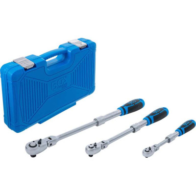 Prepínacie račne 1/4 - 3/8 - 1/2" BGS1025128 teleskopické s kĺbom (Sada 3 diely)