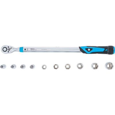 Momentový kľúč 1/2" vrátane hlavíc šesťhran 6 ÷ 27 mm BGS102865 40 ÷ 200 Nm (Sada 11 dielov)