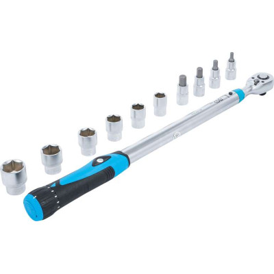 Momentový kľúč 1/2" vrátane hlavíc šesťhran 6 ÷ 27 mm BGS102865 40 ÷ 200 Nm (Sada 11 dielov)