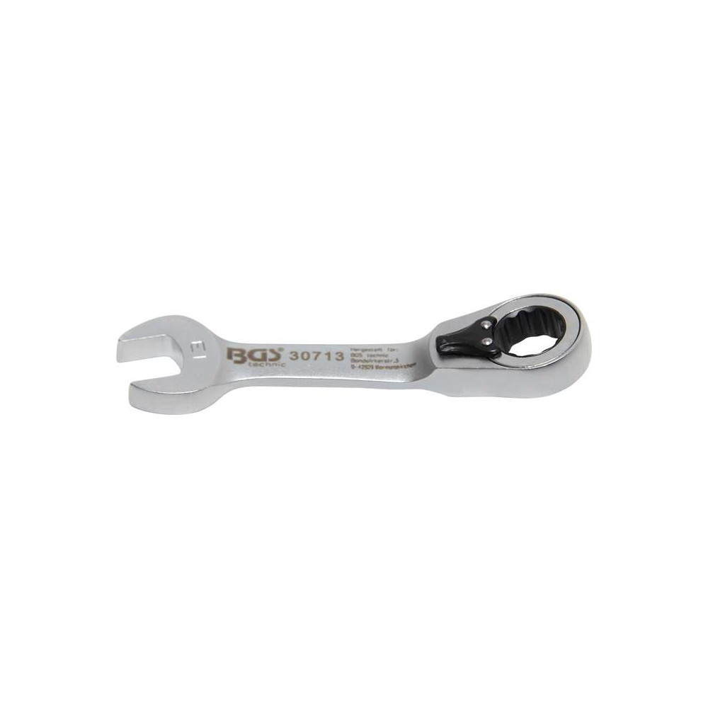 Očkoplochý klíč 13 mm s ráčnou BGS1030713, extra krátký