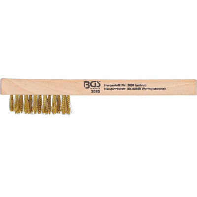 Ruční drátěný kartáč 140 mm BGS103080, na čištění kontaktů, mosazný
