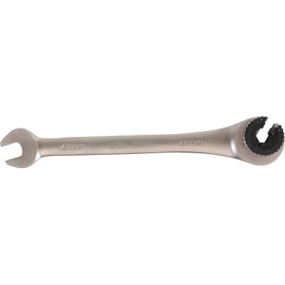 Otevřený očkoplochý klíč 8 mm s ráčnou BGS1030838 pro převlečné matice