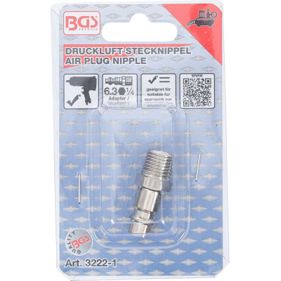 Adaptér - vsuvka pro pneumatické nářadí 10 x 1/4" BGS103222-1