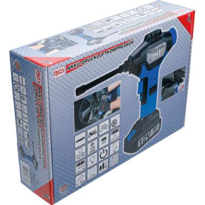 Aku kompresor BGS 3380, max. tlak 10,3 bar, Aku 12 V + nabíjačka, 3380