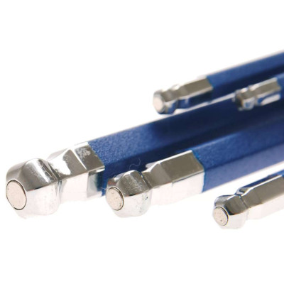 Zástrčné klíče inbus 1,5 ÷ 9 mm BGS1035100 extra dlouhé, s koulí a magnetem oplastované. Sada 9 dílů