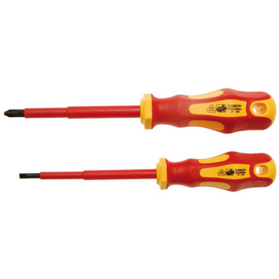 šroubovák plochý 4 mm, křížový PH2, VDE