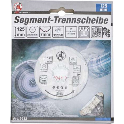 Kotouč diamantový segmentový průměr 125 mm, BGS 3932