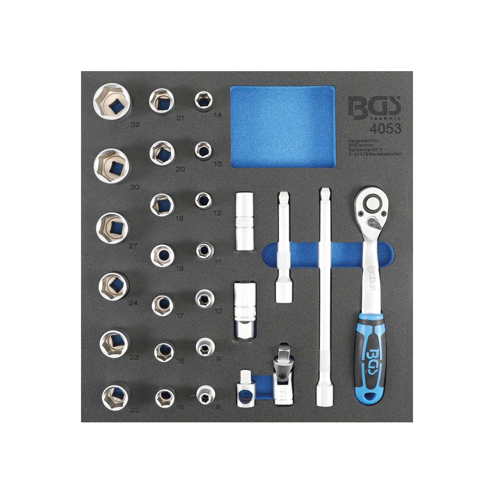 Nářaďový modul 2/3 - BGS104053 Gola sada 1/2" 27 dílů 8 ÷ 32 mm