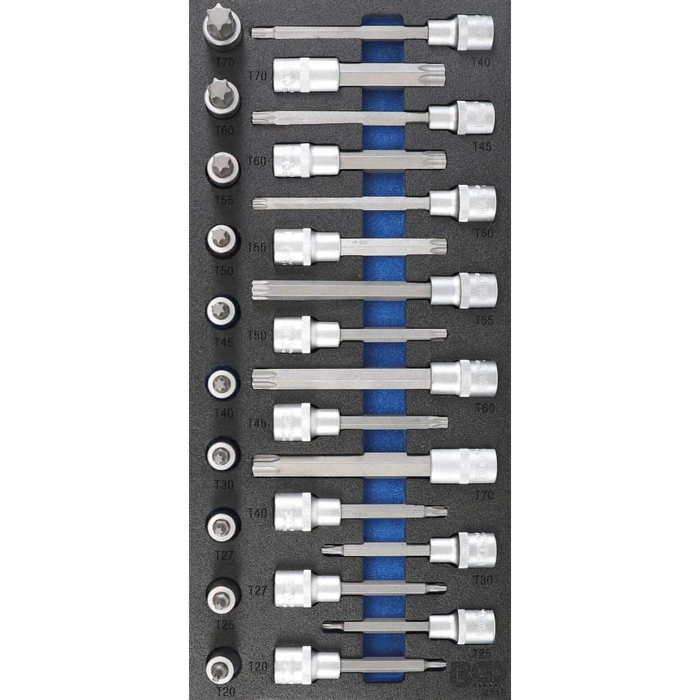 Náraďový modul 1/3 - BGS104119 Sada nástrčných hlavíc T-profil, pre Torx (26 dielov)