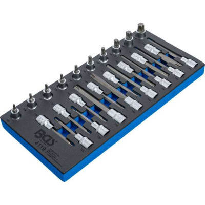 Náraďový modul 1/3 - BGS104119 Sada nástrčných hlavíc T-profil, pre Torx (26 dielov)