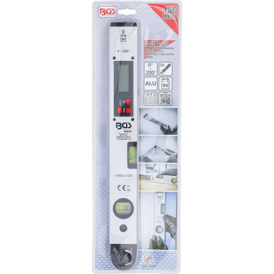 Digitálny uhlomer 450 mm s vodováhou BGS1050440