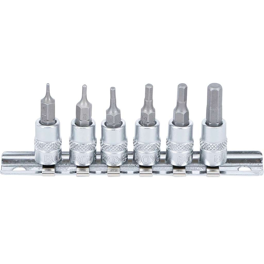 Zástrčné hlavice 1/4" 6-hranné 1,5 ÷ 6 mm BGS105151 (Sada 6 dielov)