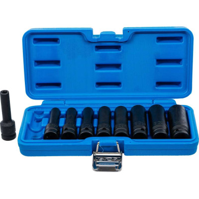 Nástrčné hlavice 1/2" E10 ÷ E24 BGS105204, prodloužené, tvrzené pro E-Profil (Sada 9 dílů)