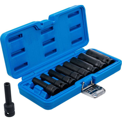 Nástrčné hlavice 1/2" E10 ÷ E24 BGS105204, prodloužené, tvrzené pro E-Profil (Sada 9 dílů)