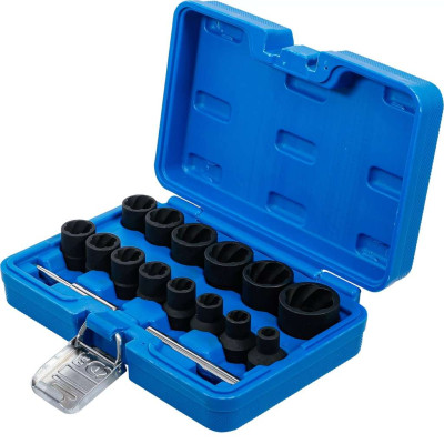 Nástrčné hlavice 1/2" SPECIAL 8 ÷ 27 mm BGS105269 na poškodené skrutky. Sada 16 dielov